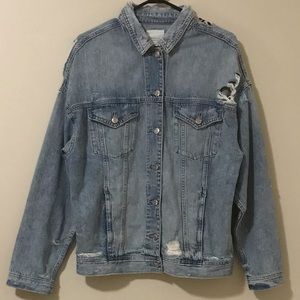 American Eagle Blue Distressed Denim Jacket